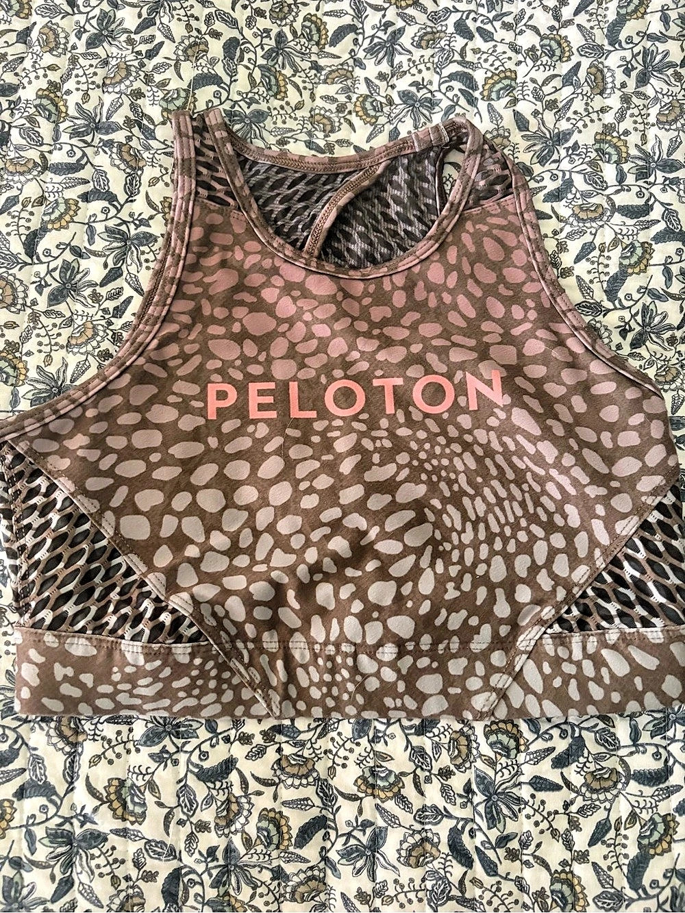 WITH peloton Animal Print Sports Bra in Brown & Pink Size Small